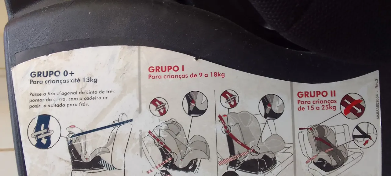 Cadeirinha de bebê para diferentes grupos de peso