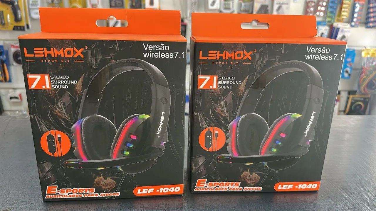 Fone de Ouvido Headset Gamer Usb Com Microfone E Led Lehmox - Unidade 