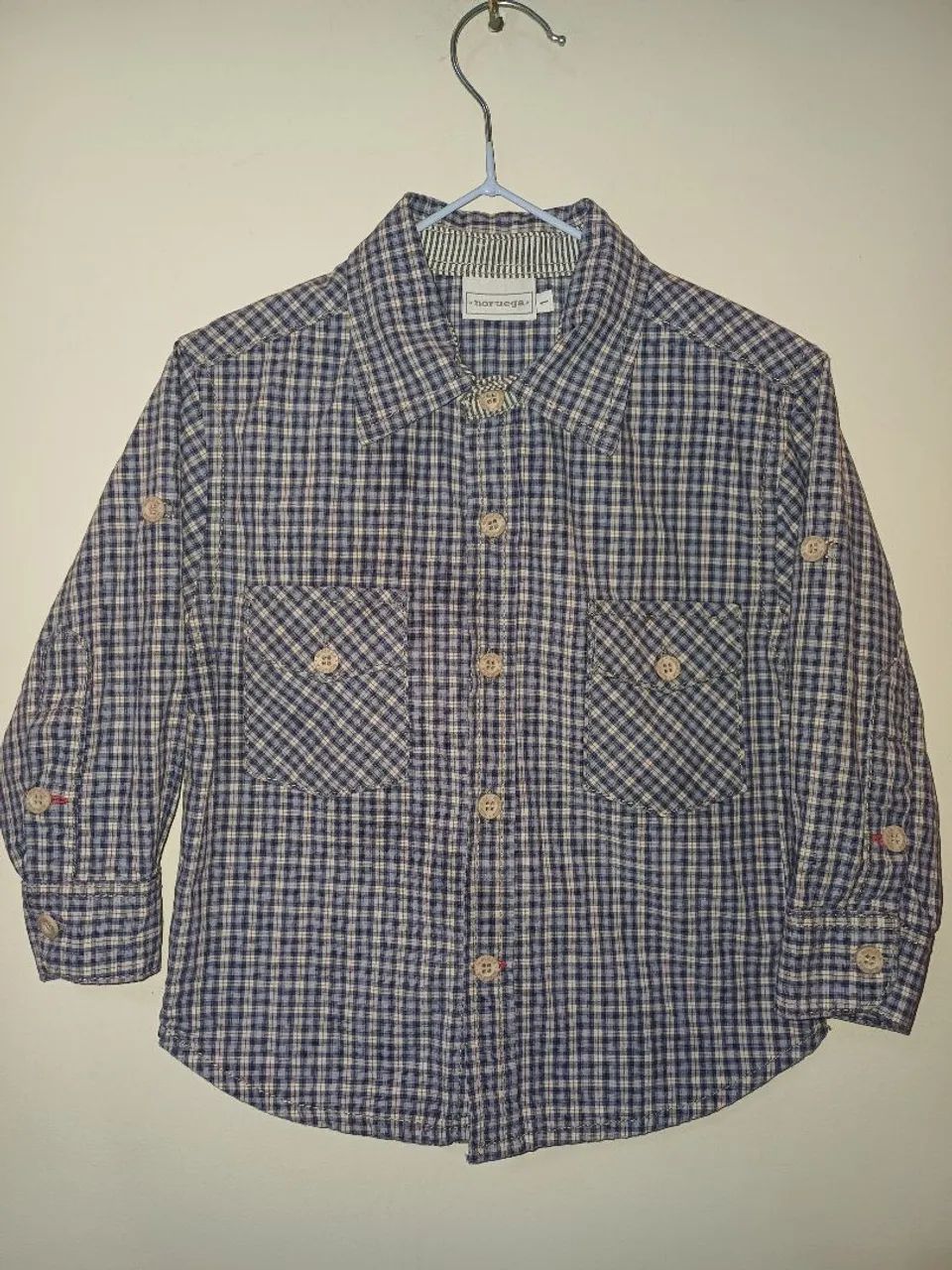 Camisa Infantil Xadrez - Noruega semi-nova 