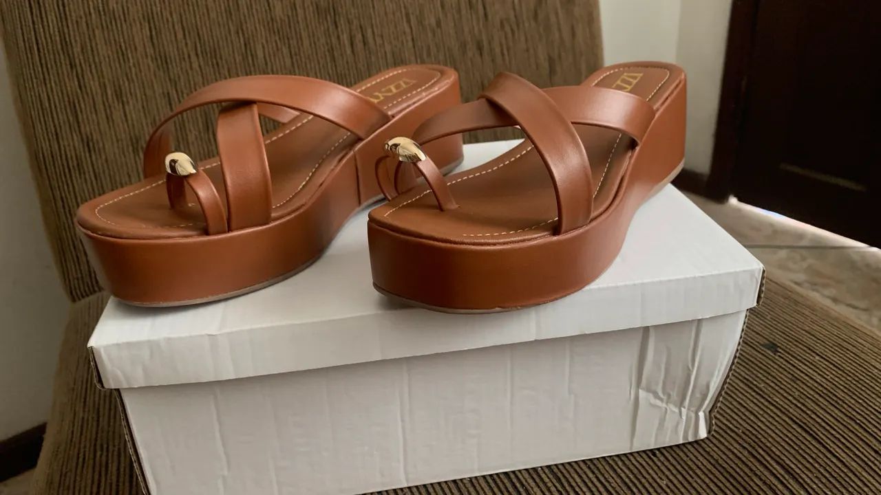 Papete Plataforma Marrom - Foto 2