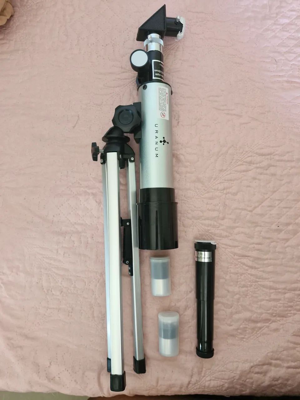 Telescópio Prateado Refractor Uranum407687348765347845