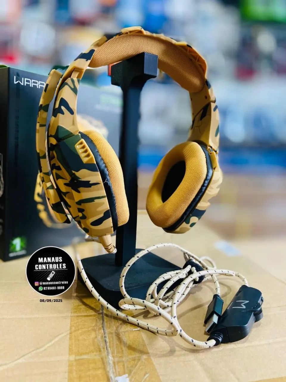 Headset camuflado gamer 