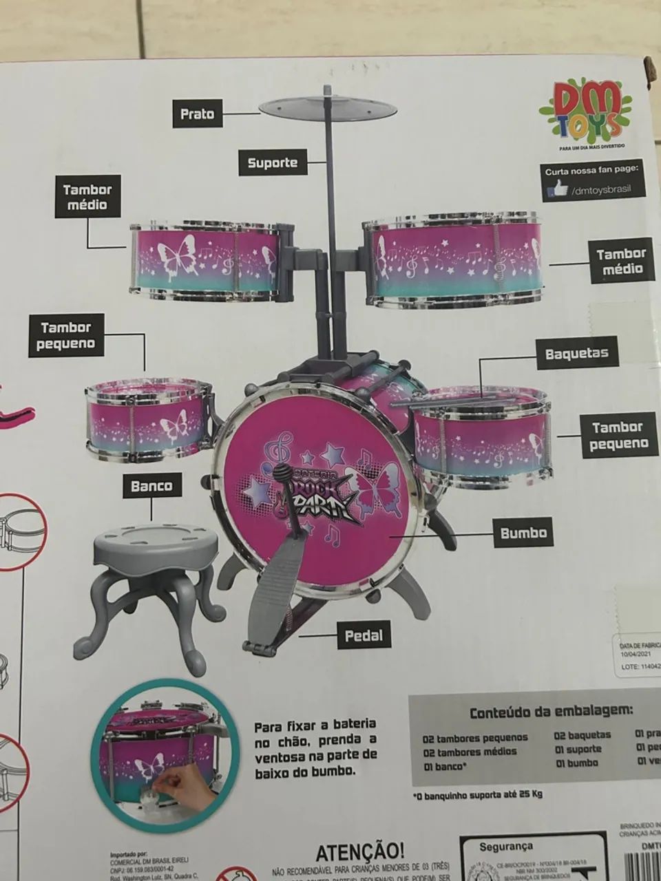 Bateria Infantil Rock Star - Brinquedo Musical - Foto 2
