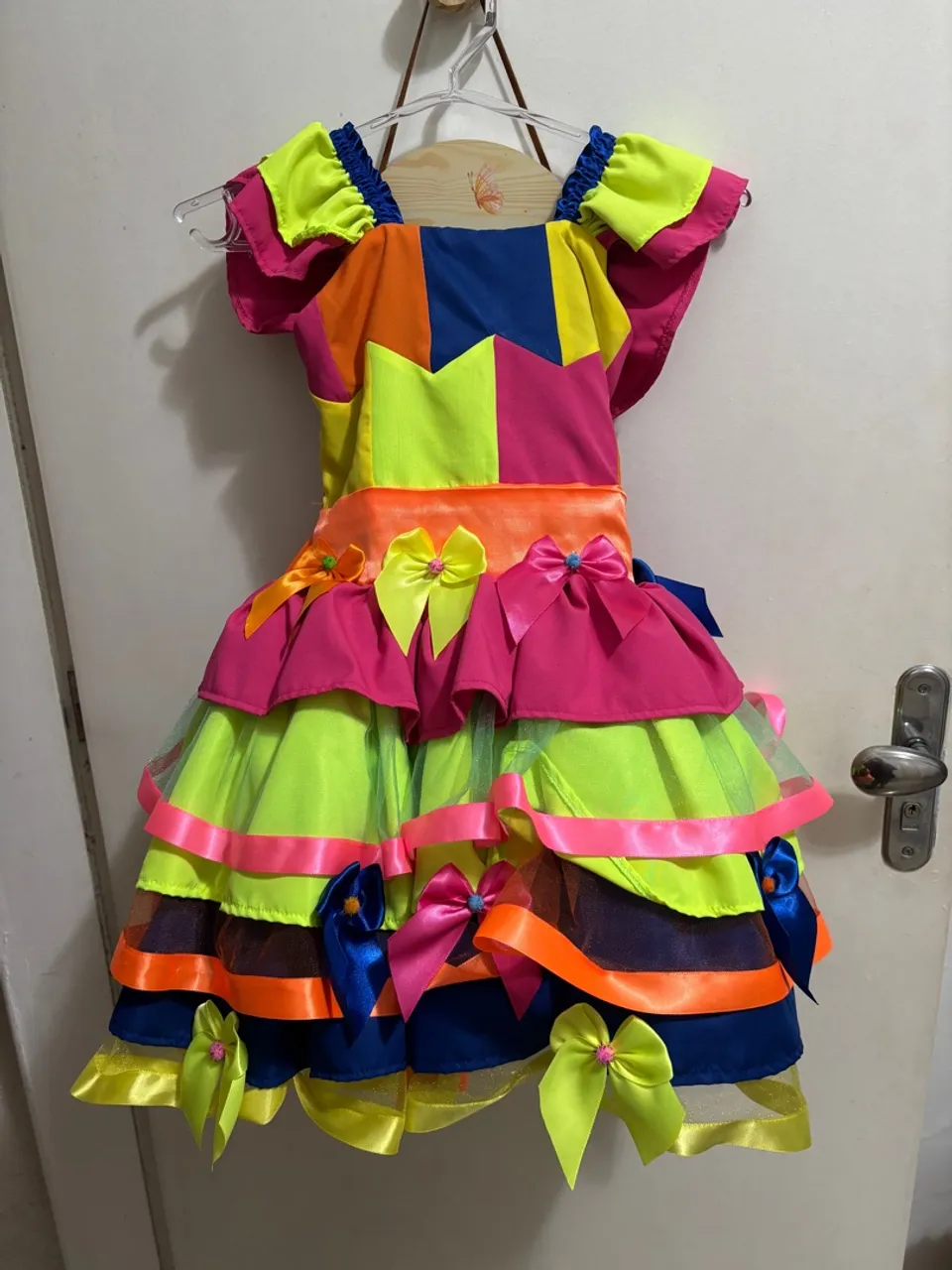 Vestido Infantil Festa Junina Colorido