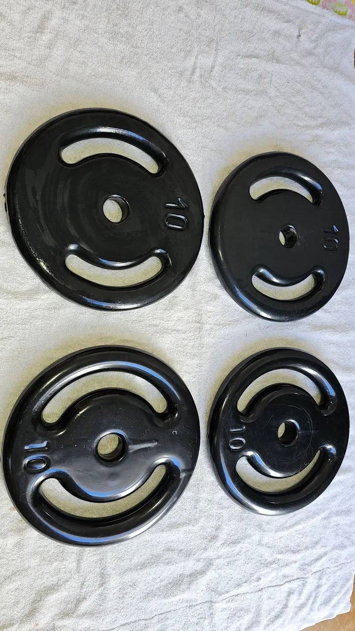Kit 4 anilhas emborrachadas 10kg cada - total 40kg