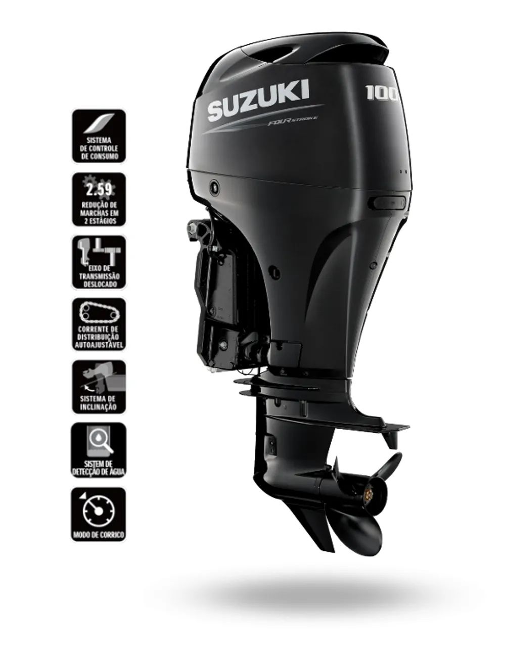 Suzuki 100HP Partida Elétrica 4 Tempos - Motor de Popa 