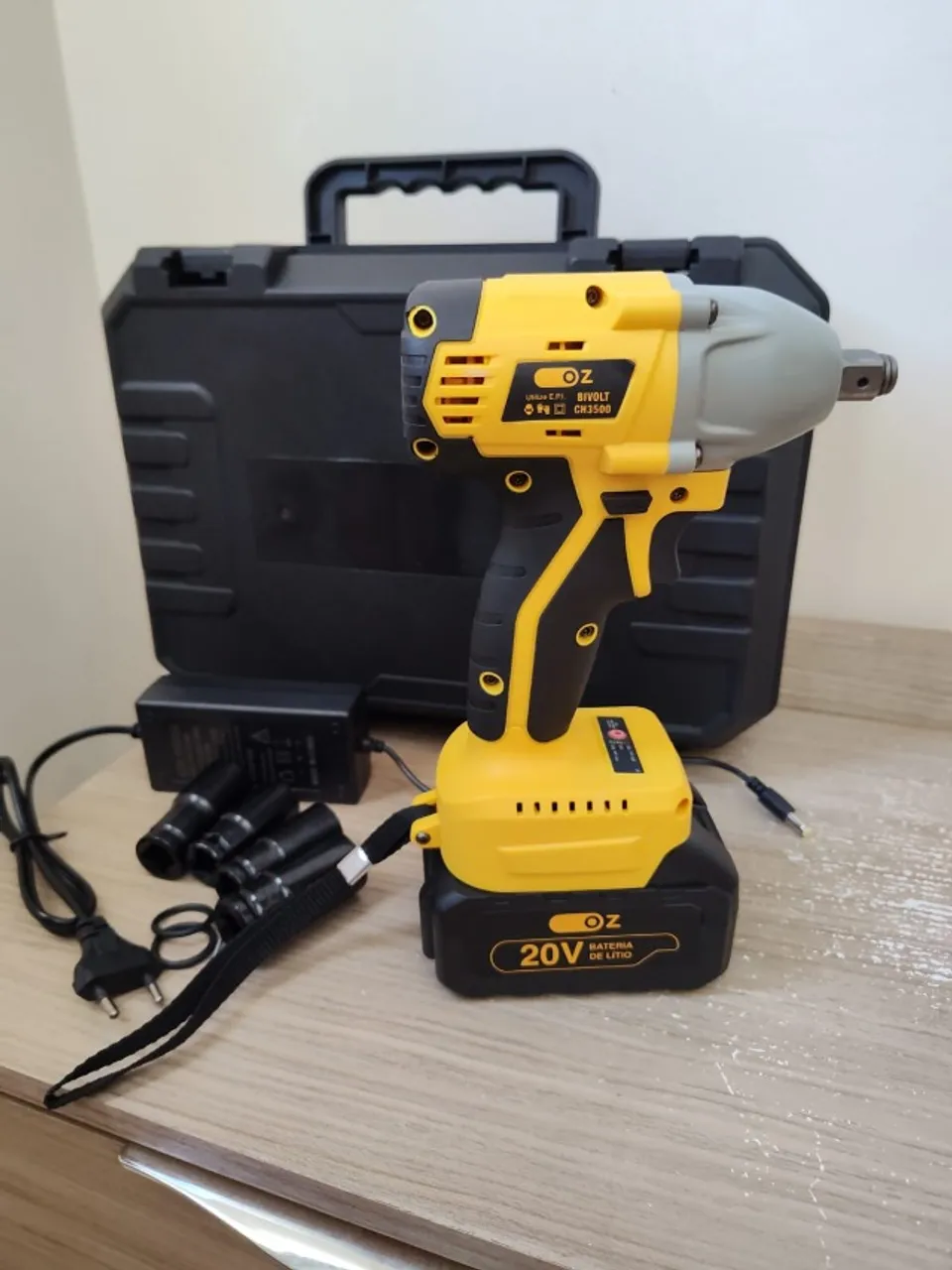 Chave De Impacto A Bateria 1/2 Polegada 20v Bivolt Oz