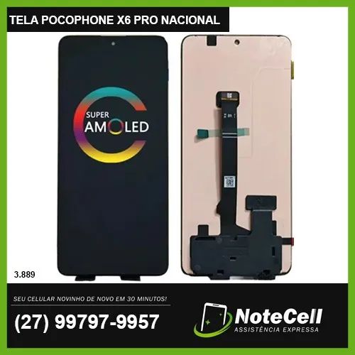 Tela/Display P/ Pocophone Poco x6 Pro Amoled Nacional - Instalação em 30 min!!
