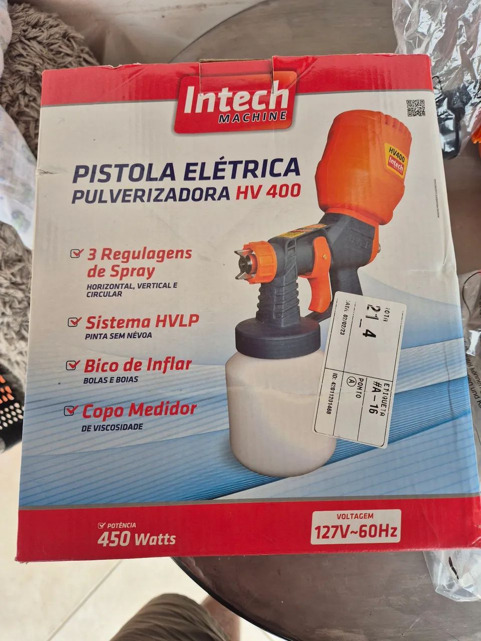 Pistola Pulverizadora Elétrica 450w Hv400<br>127v Intech 127v - Foto 6
