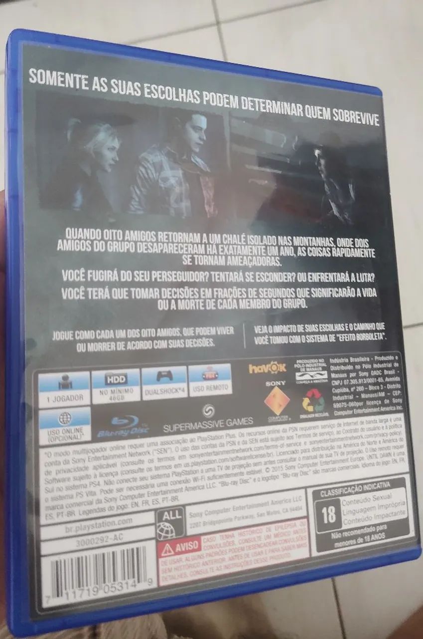 Jogo until dawn de PS4  - Foto 2