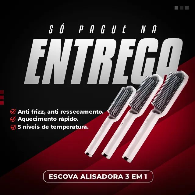 Escova Alisadora 3 em 1 - Alisa, Seca e Modela! ME CHAME NO WHATSAPP - Foto 3