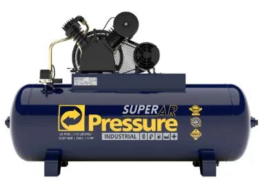 Compressor de Ar Super Ar 20 Pés 250 Litros Alta Pressão Industrial 220/380V Trifásico