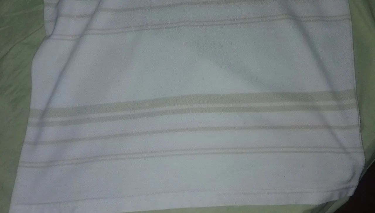 Camisa Polo Listrada Branca - Foto 5