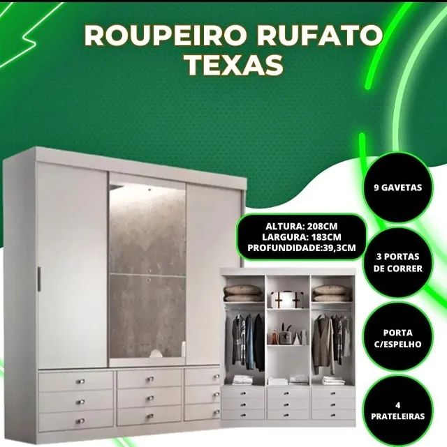  GUARDA ROUPA TEXAS -direto da fabrica - Foto 2