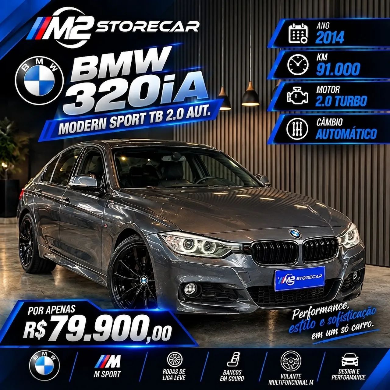 BMW 320I 320IA MODERN/SPORT TB 2.0/A.FLEX/GP 4P 2014