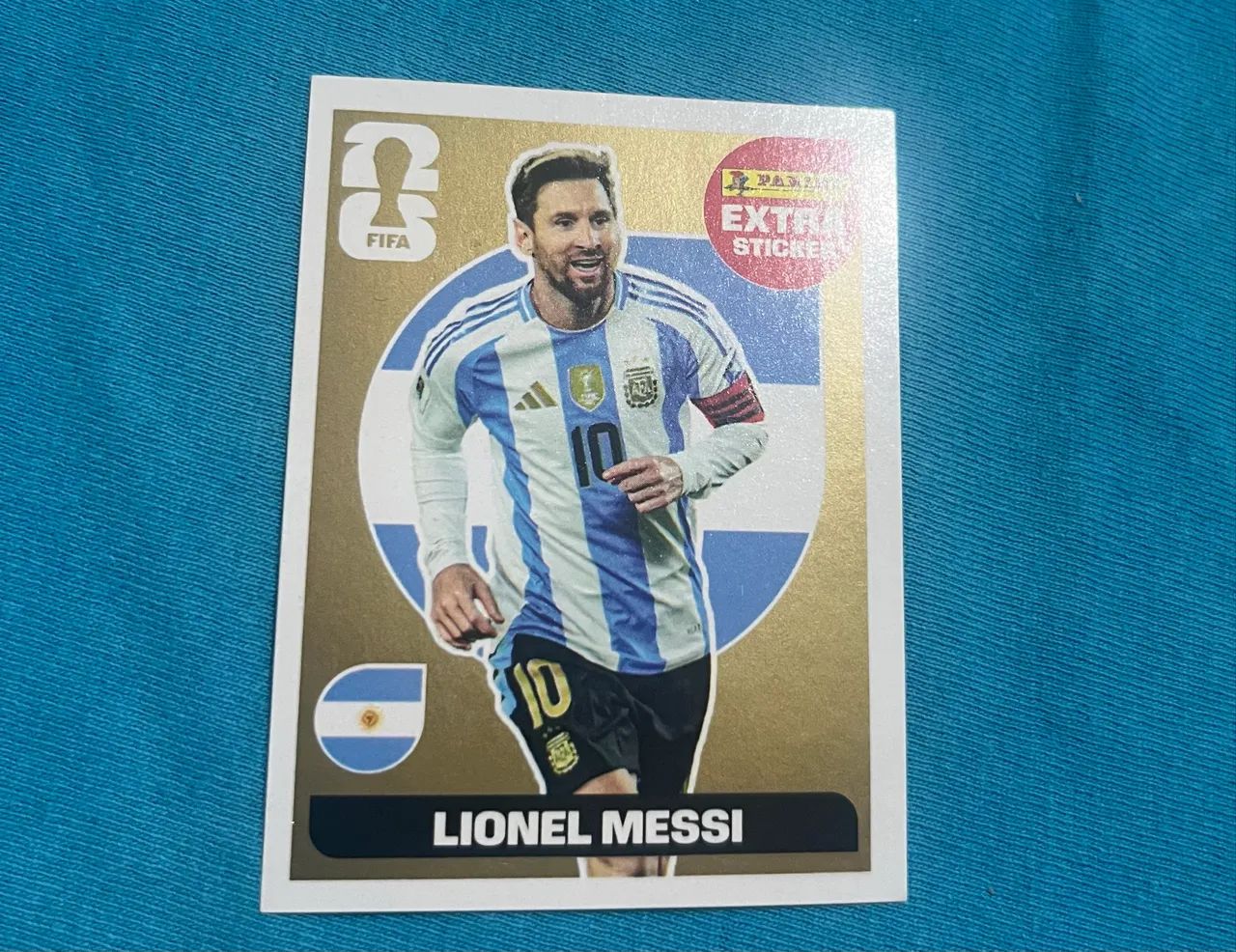 Figurinha Legend Extra Sticker Lionel Messi ouro gold OFICIAL   - Foto 2