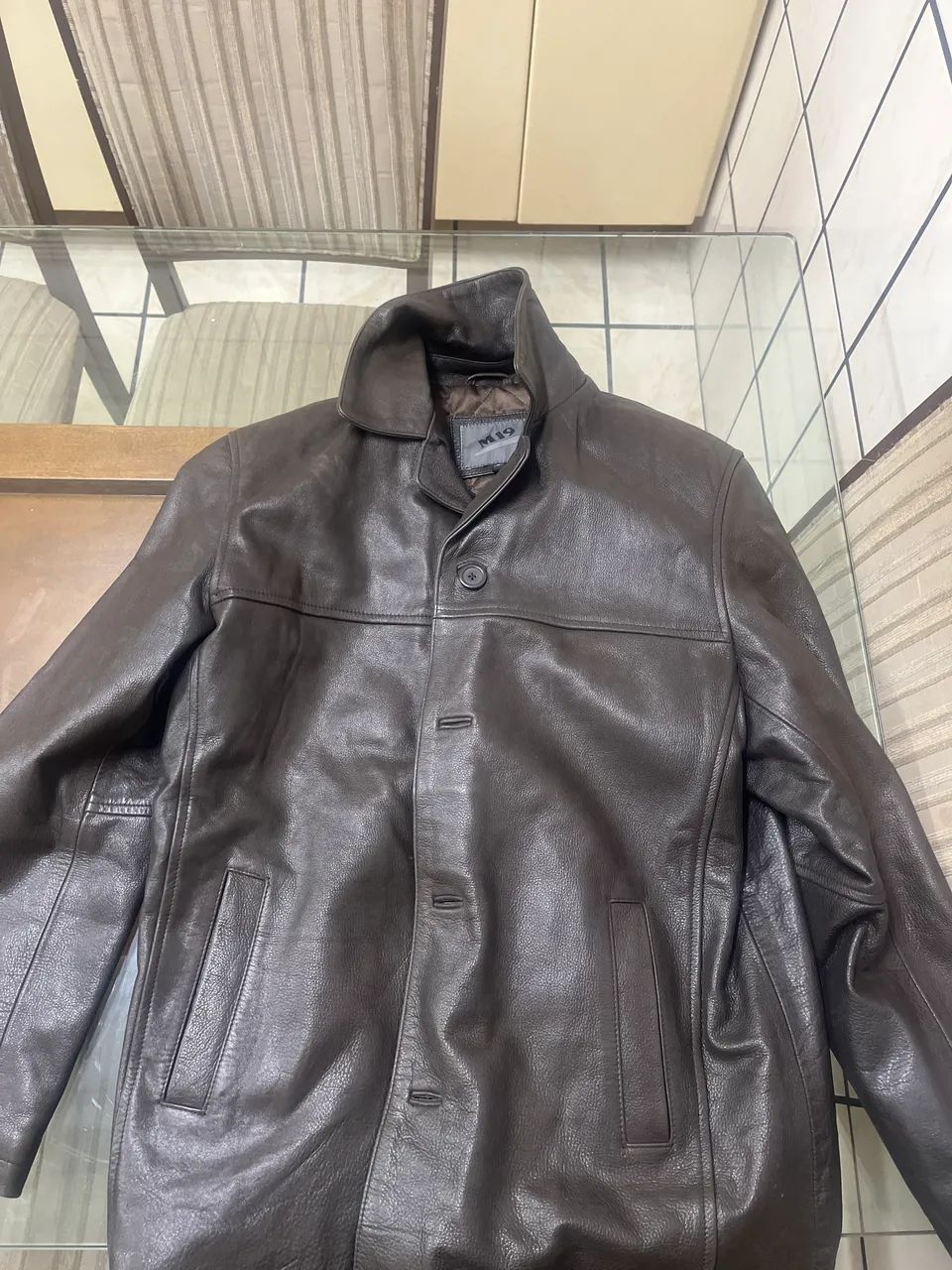 Jaqueta de couro estilo blazer M19