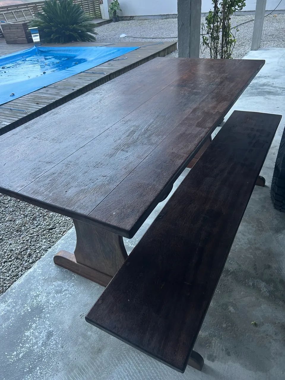 Mesa madeira para área de festa