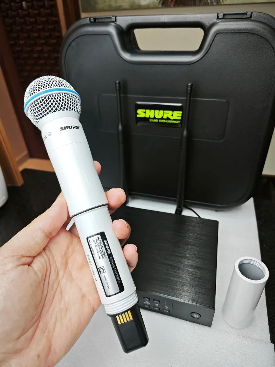MICROFONE SHURE QLXD4 BETA 58 BRANCO - Foto 3