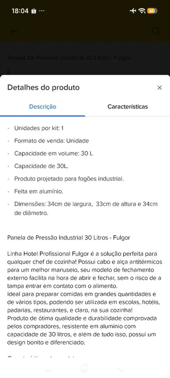 Panela  de pressão 30 lts industrial - Fulgor - Foto 5
