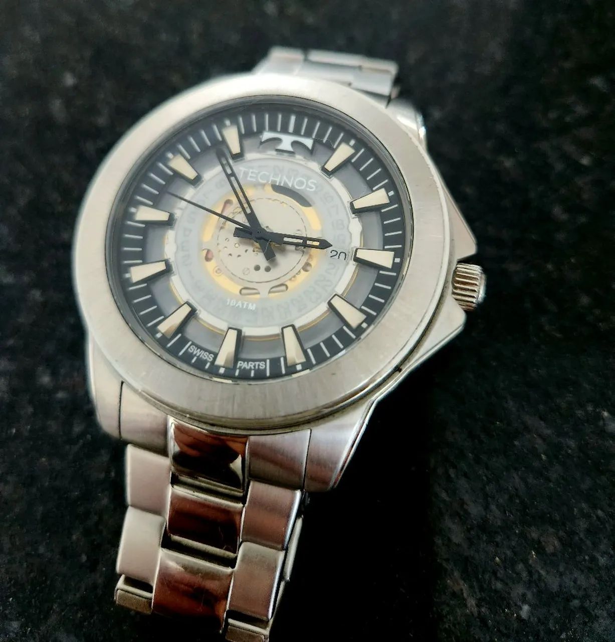 Relógio Technos Masculino Prateado - Modelo F06111AB/1W - Excelente Estado - Foto 2