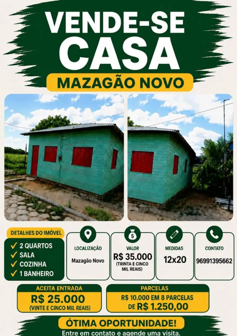 Vende-se casa em Mazagão novo