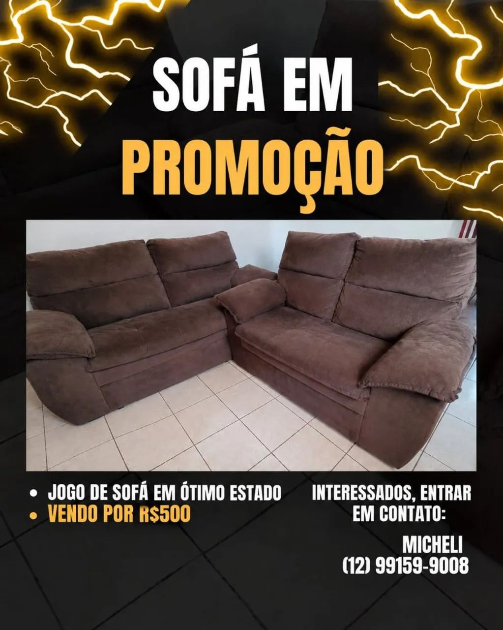 Jogo de sofá duplo