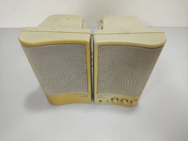 Par De Caixas Som Creative Cs120 Retro Pc Vintage Bdb Branco 127/220v (Usado) - Foto 3