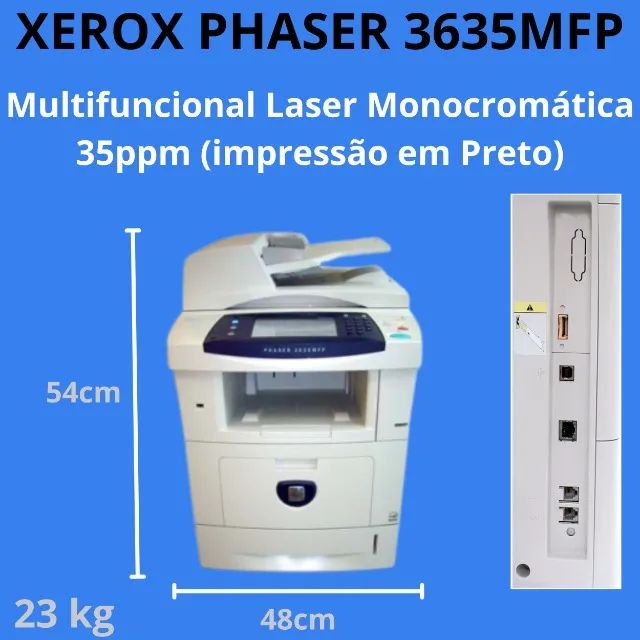  Multifuncional Laser Monocromática XEROX PHASER 3635MFP Usada - Foto 4