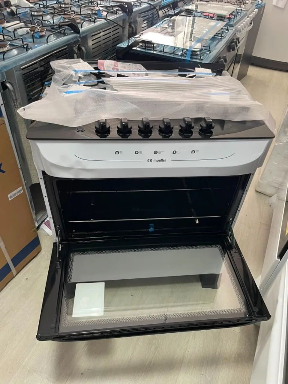 Fogão Mueller branco 5 Bocas com mesa de vidro e acendimento automático - Foto 2