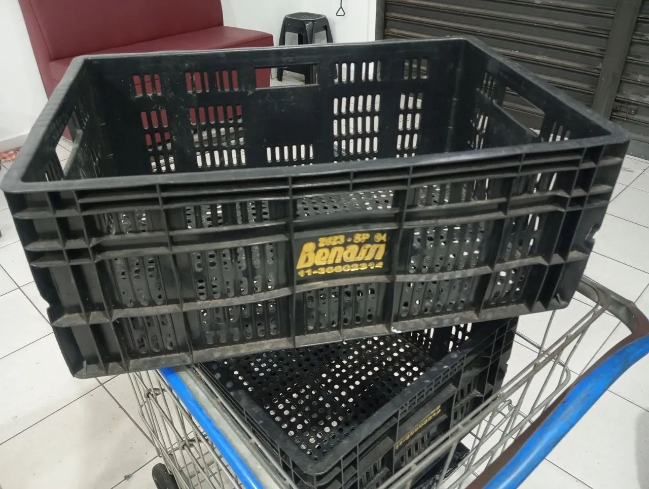 Caixas plásticas estoque caixotes de feira  - Foto 4