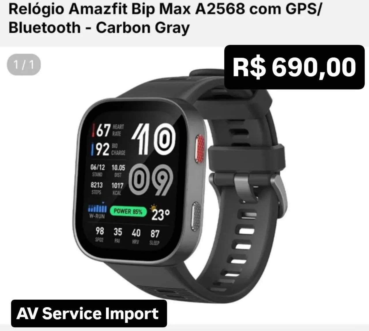 Relógio amazfit bip Max - AV Service Import 