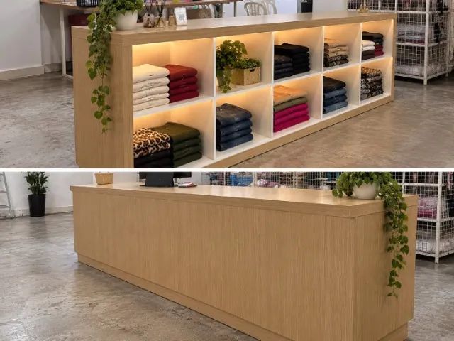 BALCÃO COMERCIAL EM MDF COM 10 NICHOS