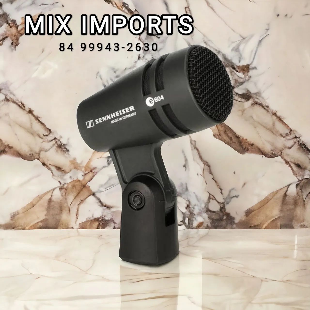 Microfone bateria e percussão E604 Sennheiser c/ garra clamp (novo) - Foto 3