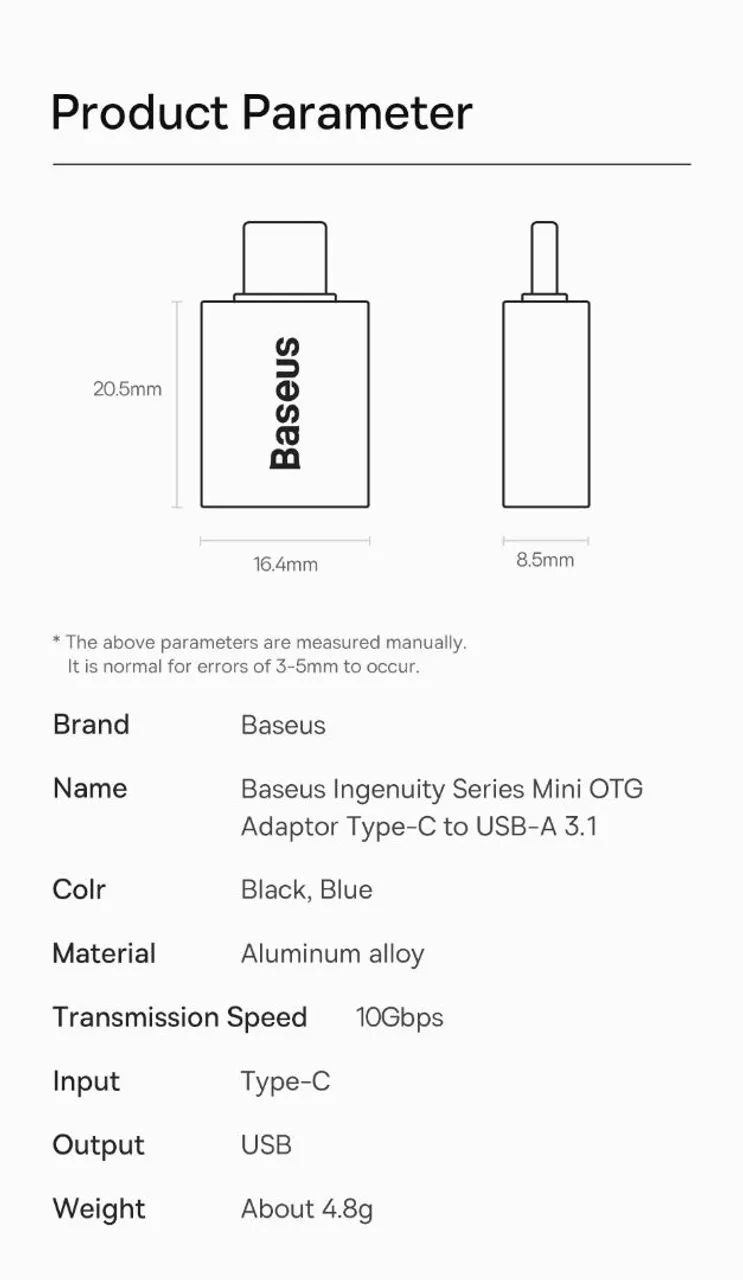 ADAPTADOR OTG BASEUS TIPO C  - Foto 3