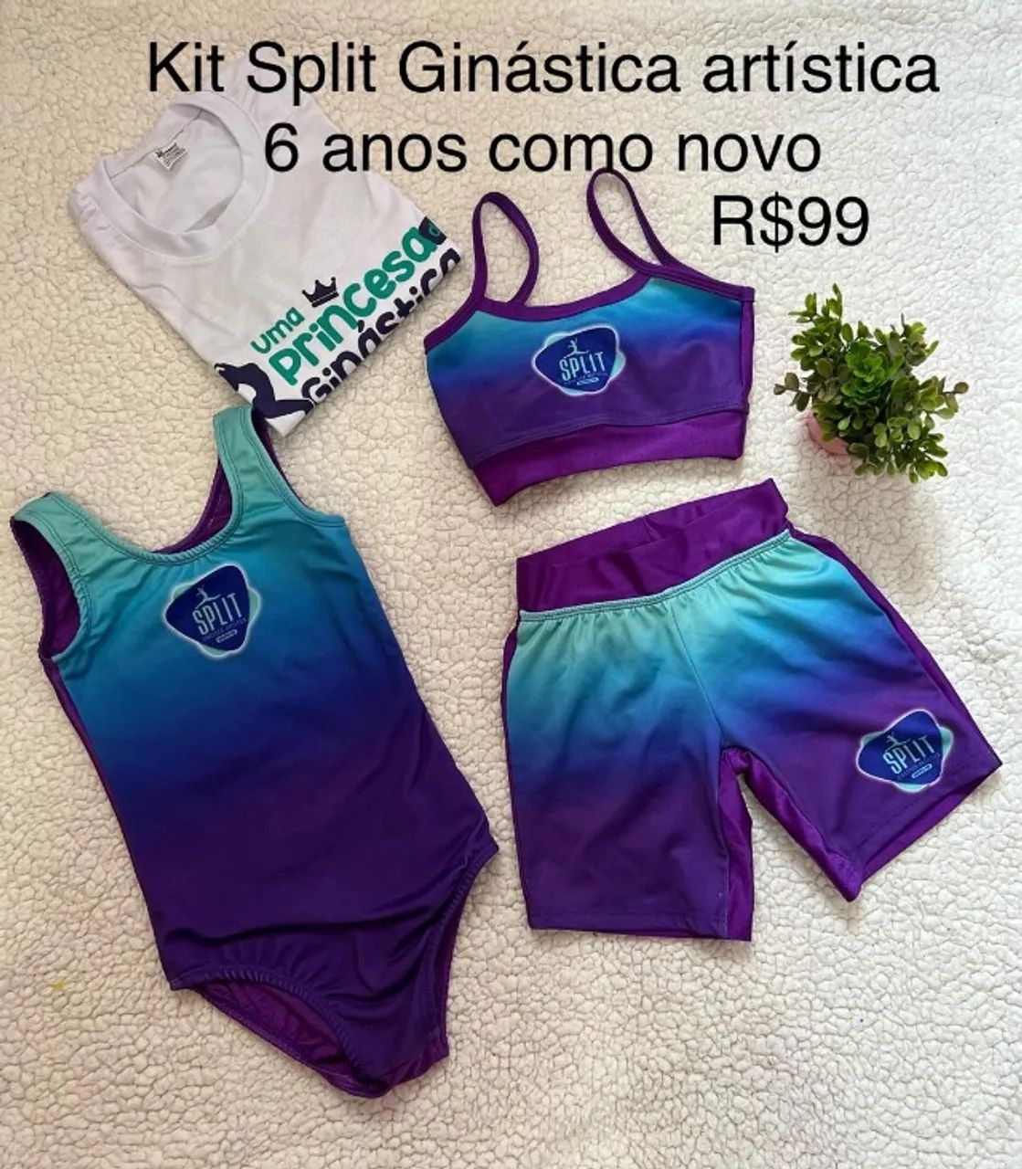 KIT GINÁSTICA ARTÍSTICA INFANTIL SPLIT - COMO NOVO! ?