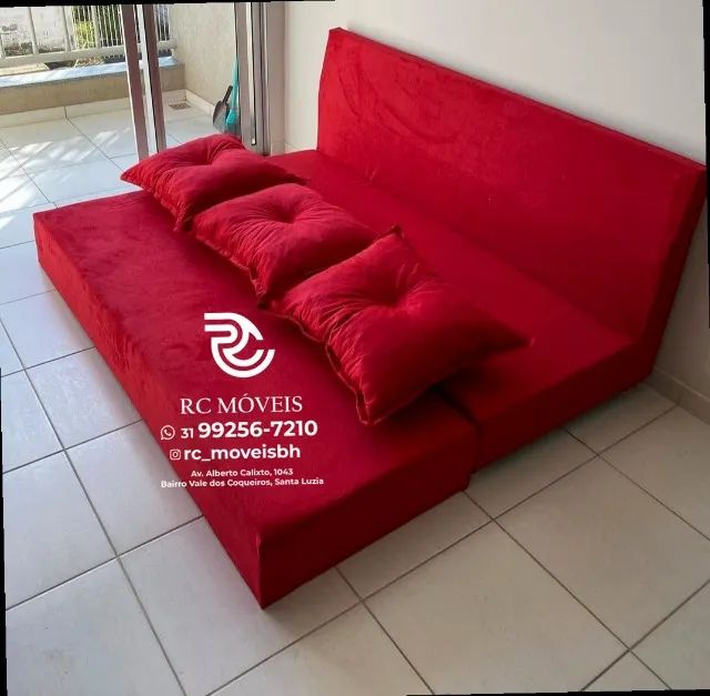 Sofá Cama Bicama 1,70m Suede D33 Compacto e Funcional - Foto 5