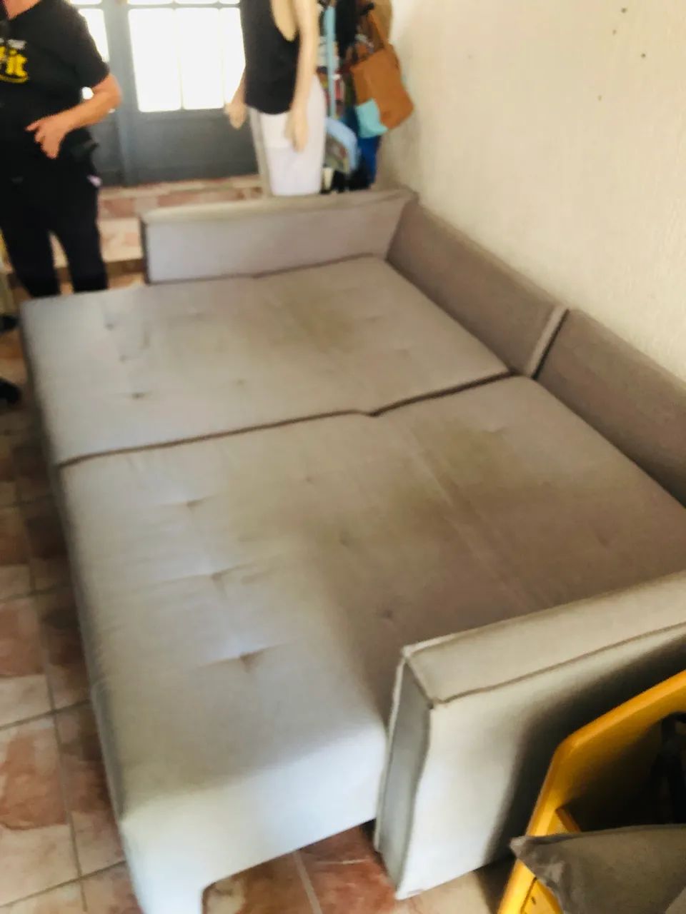Sofá-Cama 3 Lugares Cinza Retrátil - Vira Cama de Casal - Foto 3