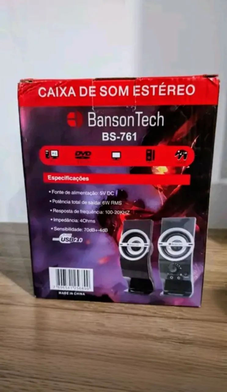 Caixa de Som BS-761 Estéreo USB saída P2<br> - Foto 4