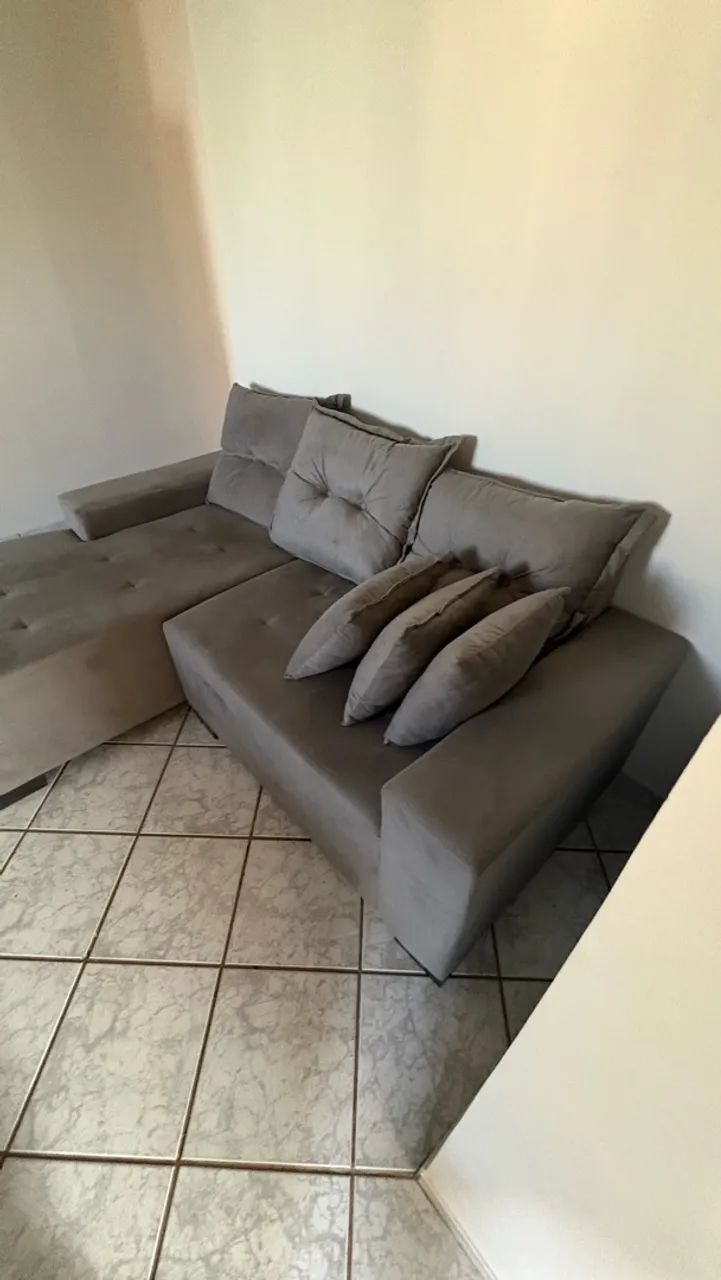 Sofá de Canto Cinza com Chaise - Foto 3