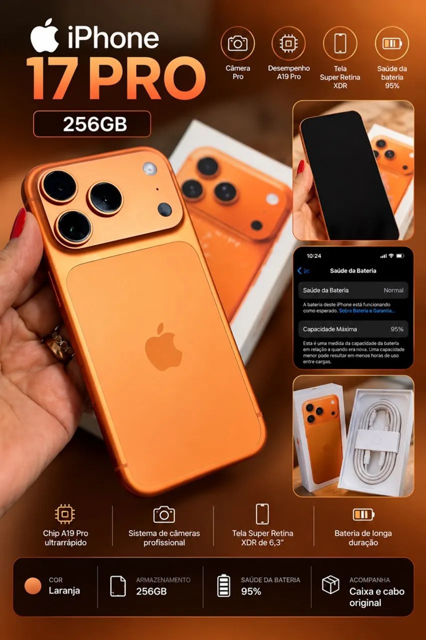 iPhone 17 pro laranja 256gb 