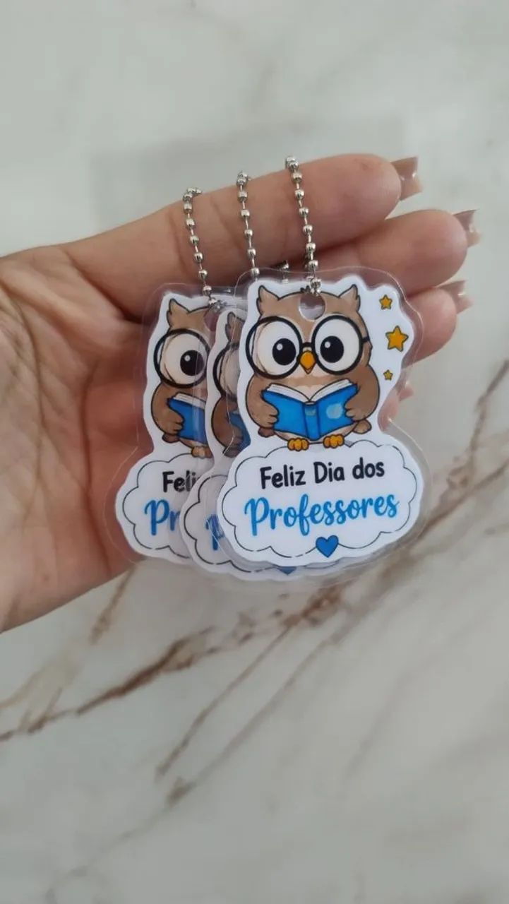 MINI CHAVEIRO PARA DIA DOS PROFESSORES CORUJINHA