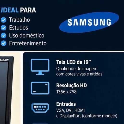 Monitor Samsung 21 Led , acompanha CPU e cabos. - Foto 4