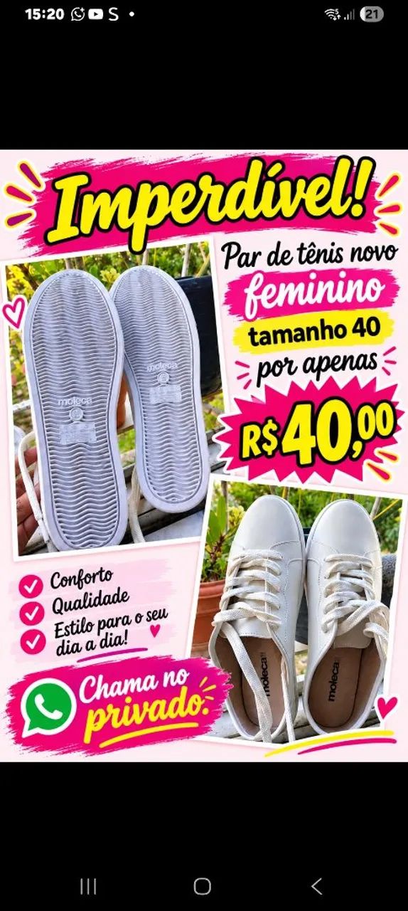 Par de tênis feminino