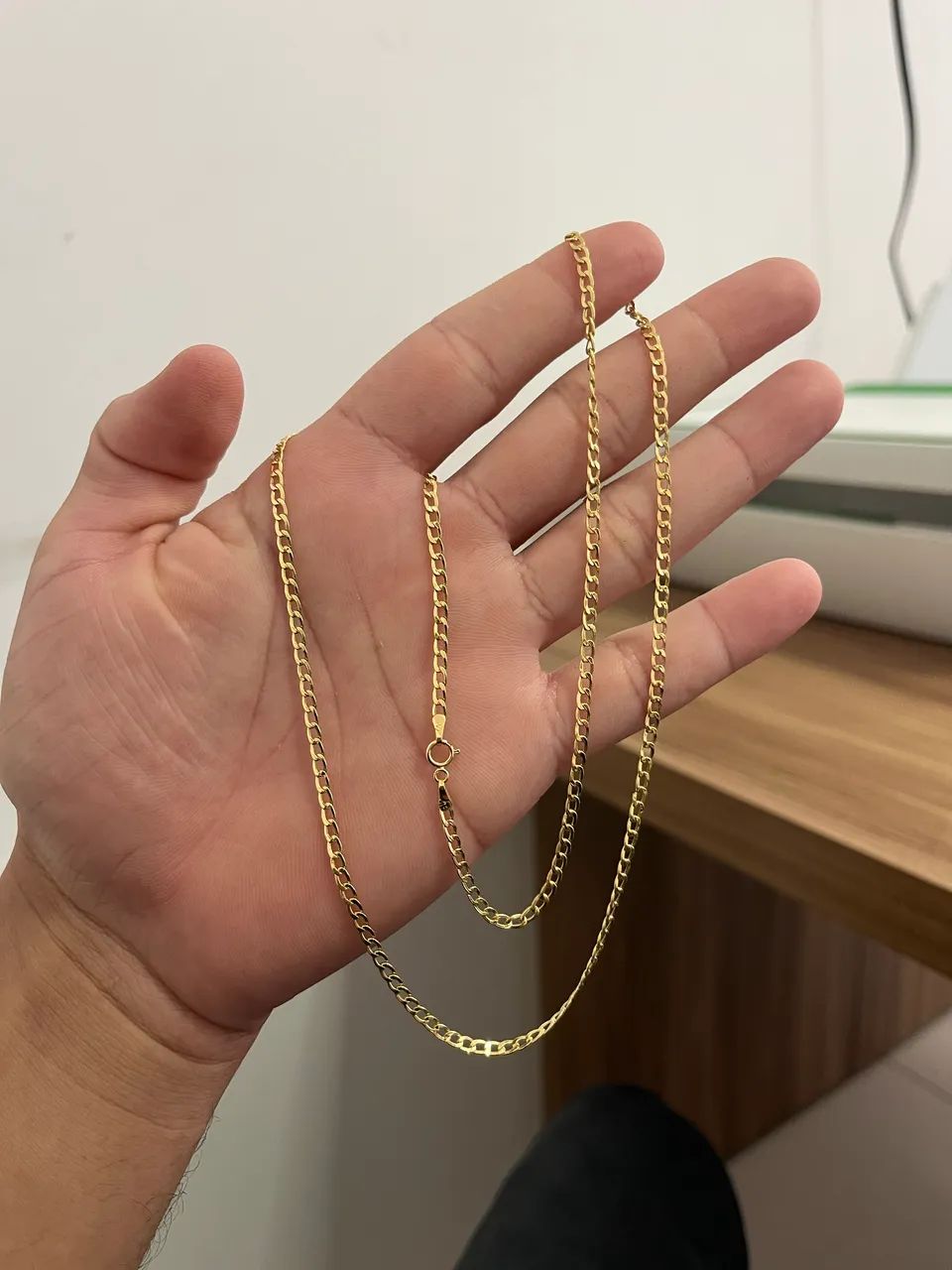Corrente oca de ouro 18k Nova 