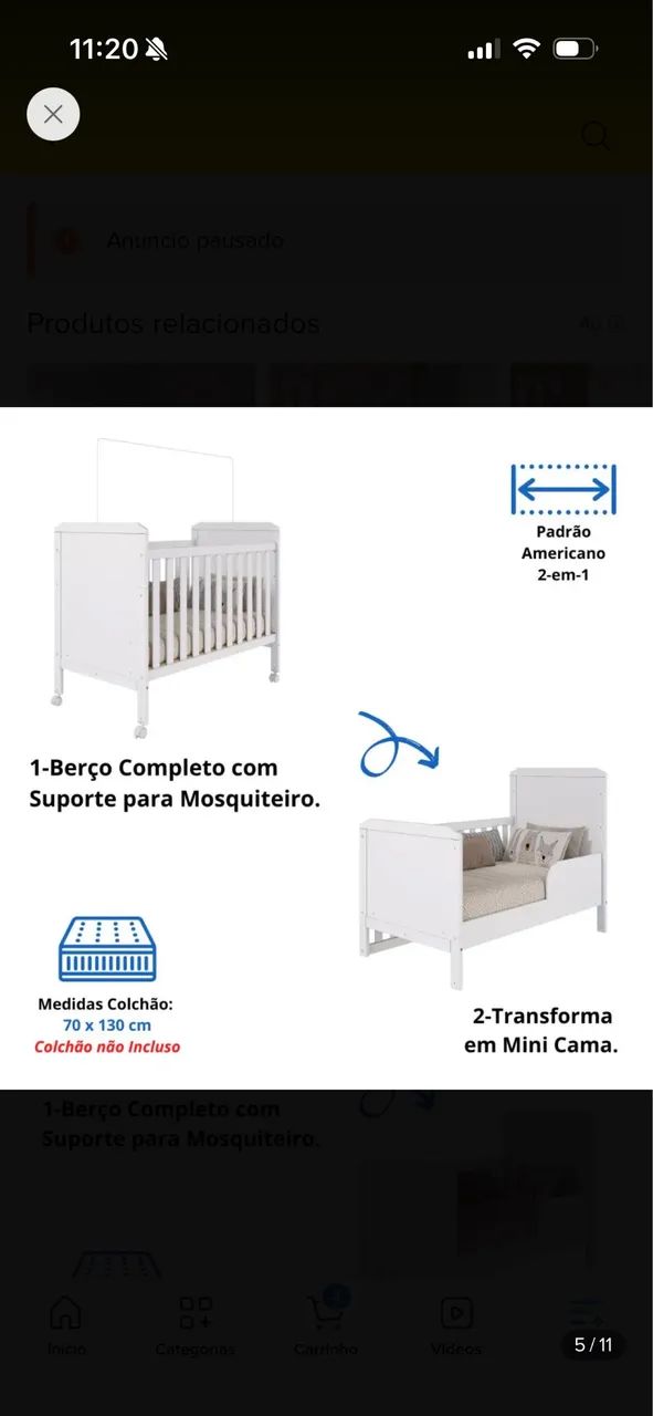 Jogo de quarto bebê completo 