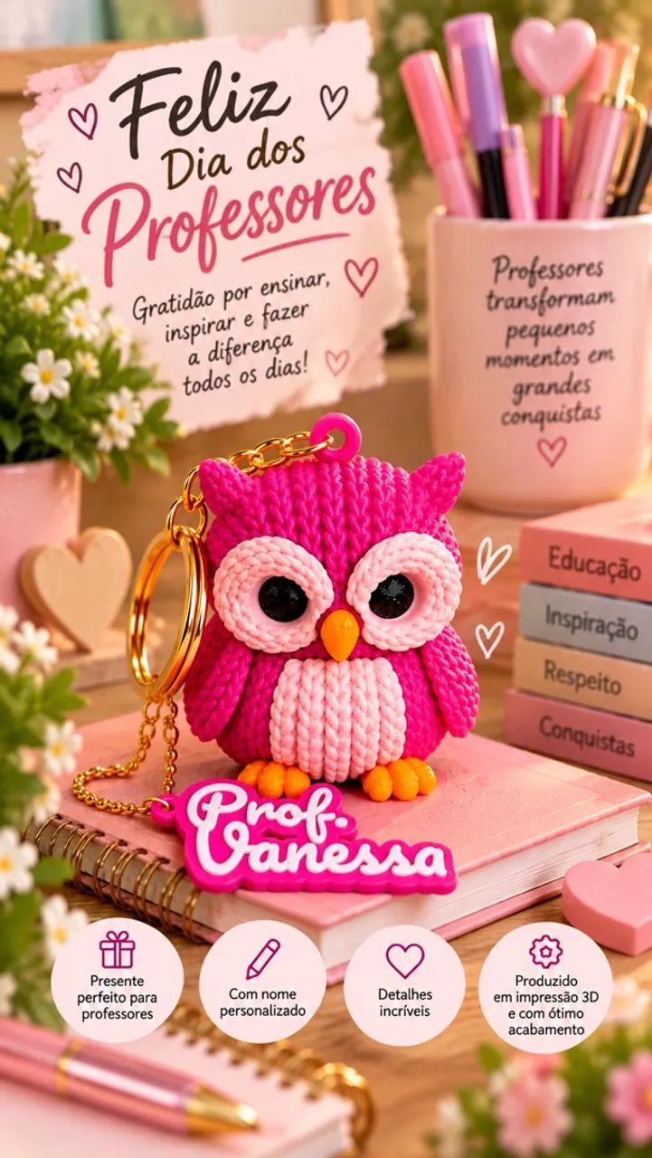 Chaveiro personalizado - Dia dos professores