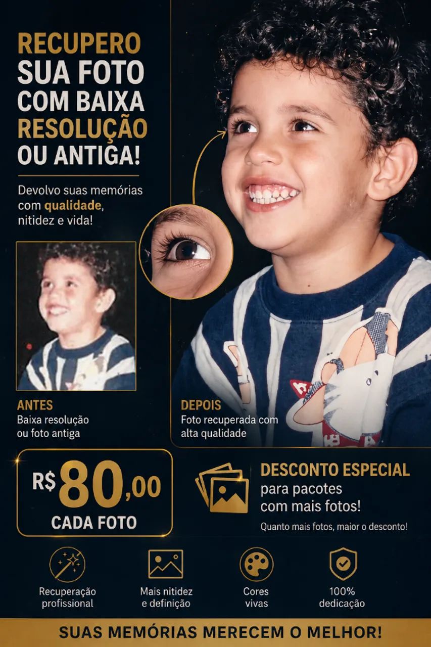 Recuperação de foto antiga ou sem qualidade