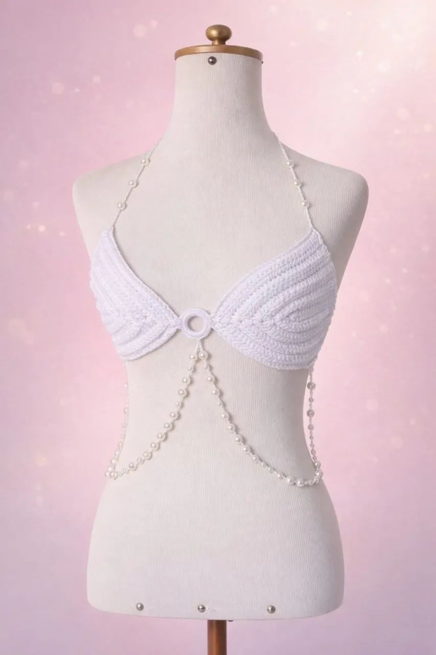 Top em crochê na cor branca