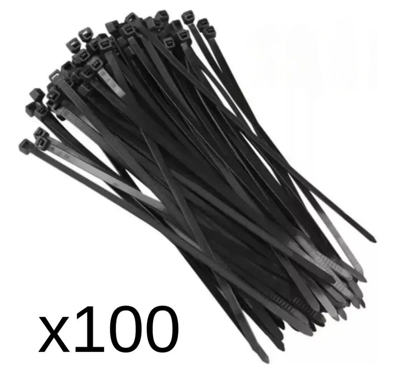 Kit de abraçadeira de nylon 3,6 x 200 mm preta 100 unidades